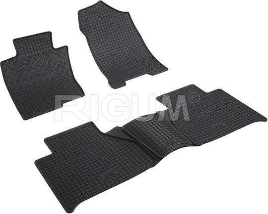 Rigum Σετ Μπροστινά και Πίσω Πατάκια 5τμχ για Renault Alaskan Nissan Navara Μαύρα