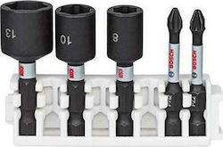 Bosch Σετ Καρυδάκια & Μύτες Nüsse Sechskant mit Vierkant-Antrieb HEX Set 5Stück