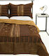 Silk Fashion 10506 Set Coverlet Single Cotton Satin Coffee 160x220cm 2pcs