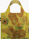 Loqi Van Gogh Sunflowers Fabric Shopping Bag in Yellow color