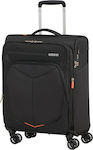 American Tourister Summerfunk Spinner Expandable Кабинен Куфар Текстилен Черно с 4 колела Височина 55см.