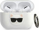 Karl Lagerfeld Choupette Fun Θήκη Σιλικόνης με Γάντζο σε Λευκό χρώμα για Apple AirPods Pro