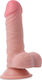 Rock Army Glass Dildo with Balls and Suction Cup Flesh 17cm