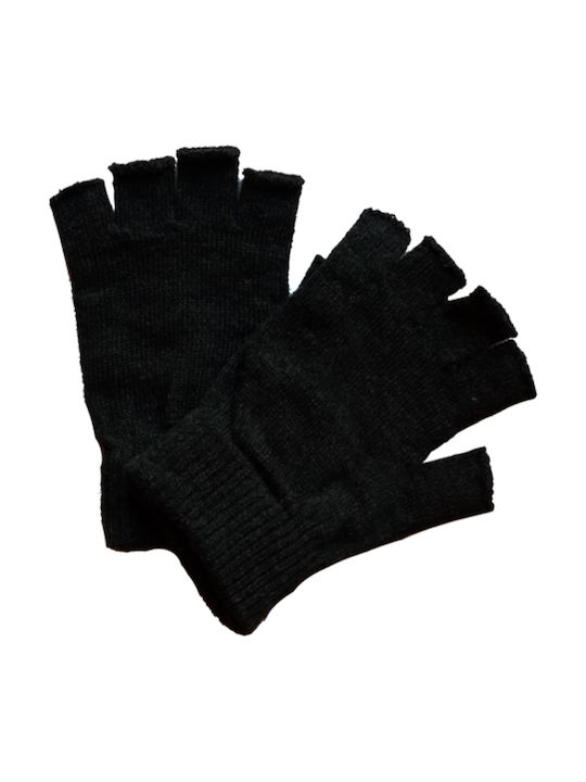 Stamion Детски ръкавици Без пръсти Черни 1бр