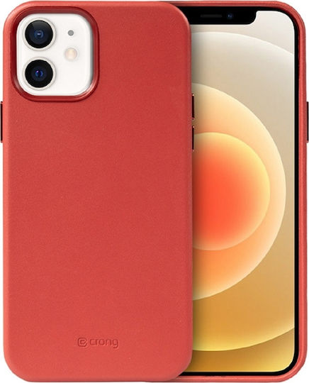 Crong Essential Back Cover Δερματίνης Κόκκινο (iPhone 12 / 12 Pro)