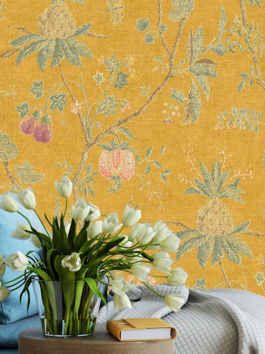 Wallpaper Yellow L1000xW53cm Washable