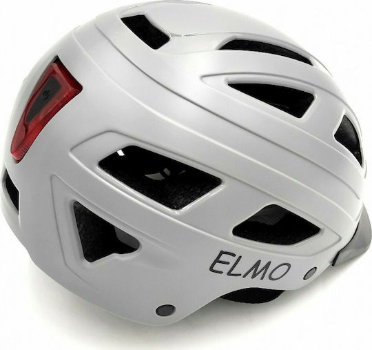 Elmo SK-348 City Bicycle Helmet with LED Light Gray