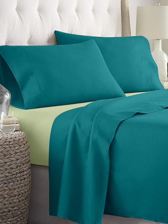 Sunshine Menta 152 Σετ Σεντόνια Διπλά 200x250εκ. 206 Πράσινο (4τμχ)