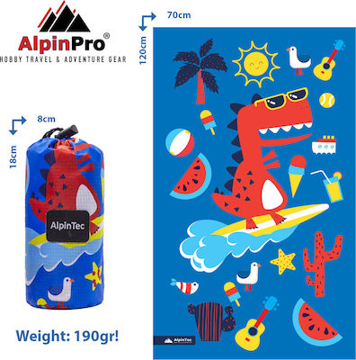 AlpinPro Dryfast Shapes Πετσέτα Θαλάσσης Μπλε 120x70εκ.