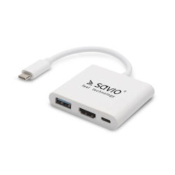 Savio USB-C Докинг станция с HDMI 4K PD (AK-48)