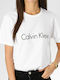 Calvin Klein Χειμερινή Γυναικεία Βαμβακερή Μπλούζα Πιτζάμας Λευκή