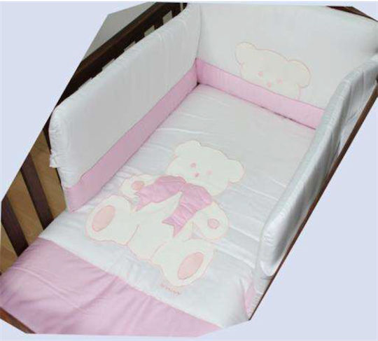 Bebecor Set Für Wiege Teddybär Rosa 3Stück