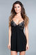 Be Wicked 1853 Wendy Chemise με Δαντέλα Black