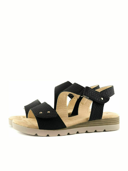 B-Soft 19LZ-C07 Women's Flat Sandals in Black Color