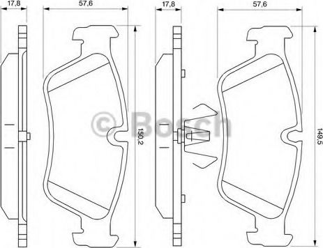 Bosch Σετ Τακάκια Εμπρός 2τμχ για BMW E87 / E90 Bmw