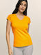 Bodymove Women's Athletic T-shirt with V Neckline Yellow