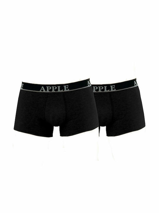 Apple Boxer Ανδρικά Μποξεράκια Μαύρα 2Pack