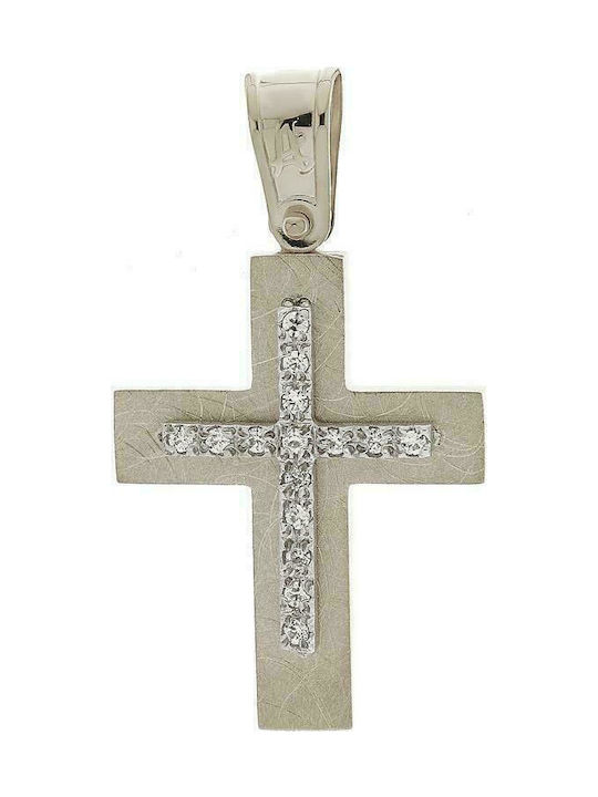 Q-Jewellery Damen Weißgold Kreuz 14K