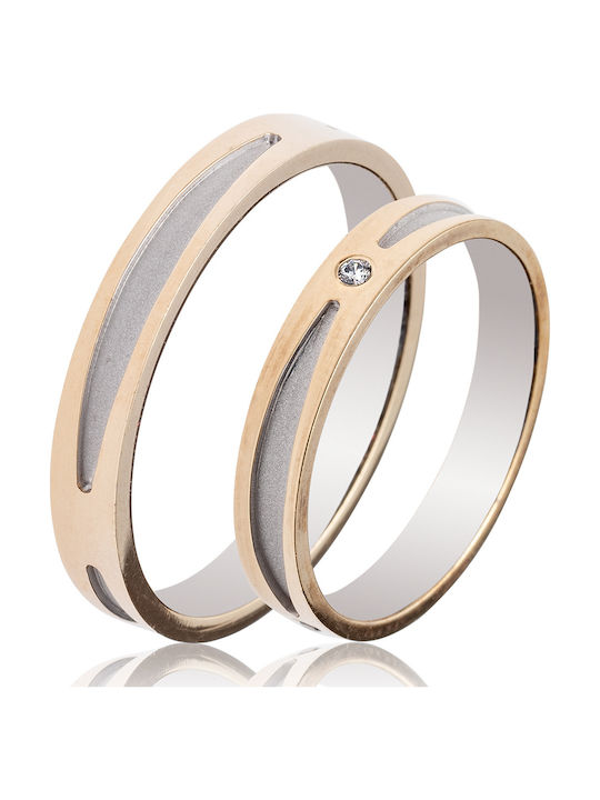 Maschio Femmina Famous Couple Wedding Ring Bicolour 9K