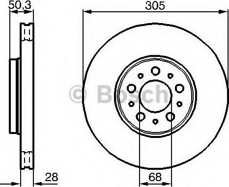 Bosch Brake Discs Front 2pcs for Volvo S60 / S80 / V70 / XC 70