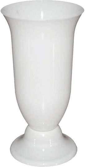 Marhome Διακοσμητικό Βάζο Πλαστικό Flakon Stary Λευκό Φ15xΥ37cm