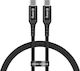 Crong Armor Link Braided USB 2.0 Cable USB-C male - USB-C 60W PD Μαύρο 1.5m CRG-AL15USCC-BLK