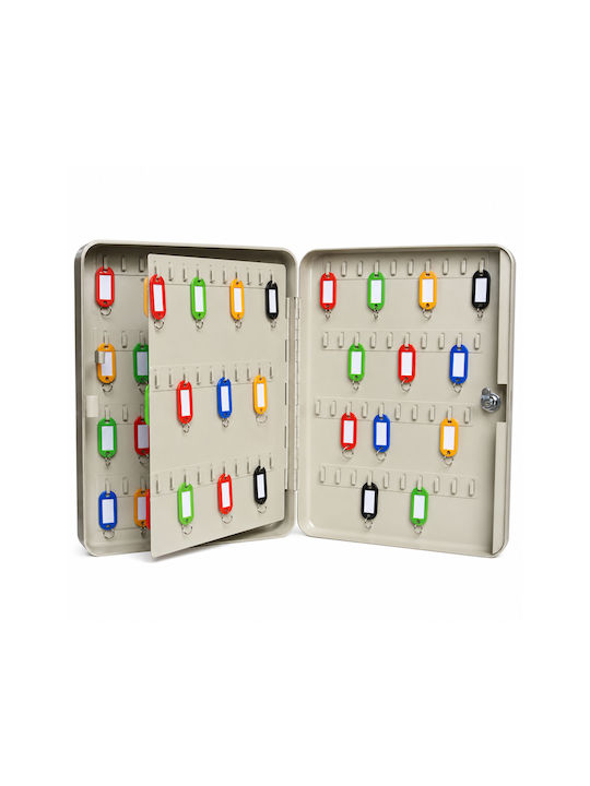 Artekko Wall Key Box Metallic 140 Hooks With Lock 37x8x28cm
