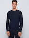 Hugo Boss Amiox Herren Langarm-Pullover Marineblau