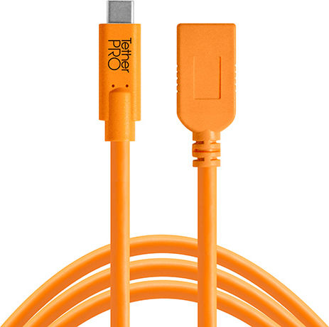 Tether Tools USB 2.0 Кабел USB-C Мъжки - USB-A Женски Оранжев 4.6м CUCA415-ORG