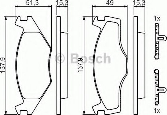 Bosch Brake Pad Front 2pcs for Lada 110 Mazda 2 Vw