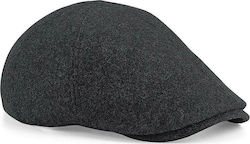 Beechfield Unisex Melton B623 Flat Cap Charcoal