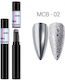 UpLac Magic Chrome Pigment Pen Прах за декориране за Нокти в Сребрист Цвят