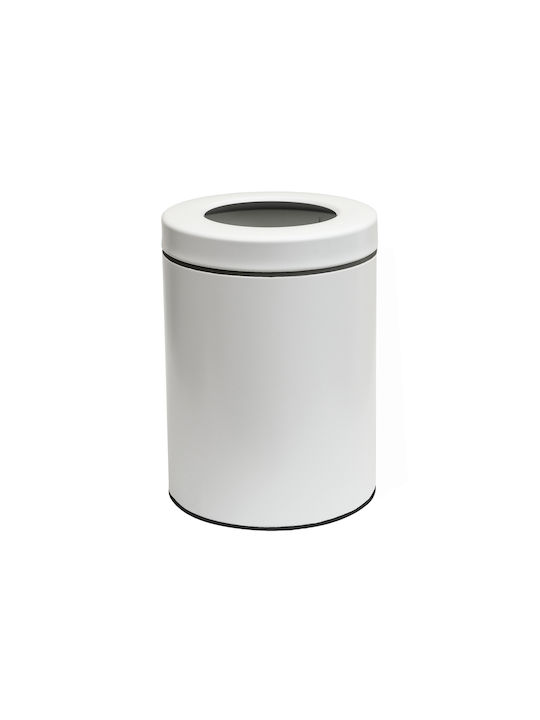 Pam & Co Office Metal Waste Bin 5lt White 21x21x28cm