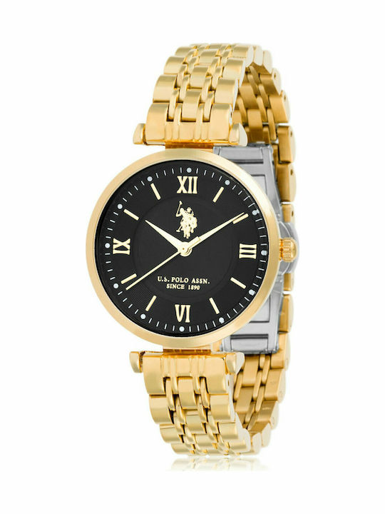 U.S. Polo Assn. Harper Γυναικείο Ρολόι 32mm Μπαταρίας με Χρυσό Μεταλλικό Μπρασελέ