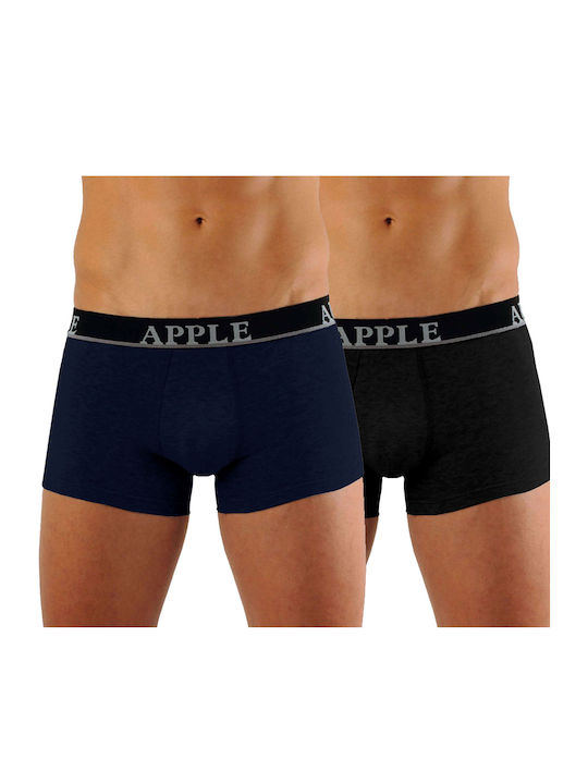 Apple Boxer Ανδρικά Μποξεράκια Μαύρο / Μπλε 2Pack