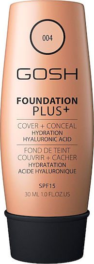 Gosh Фон дьо тен Plus+ Cover & Conceal SPF15 004 Натурален 30 мл
