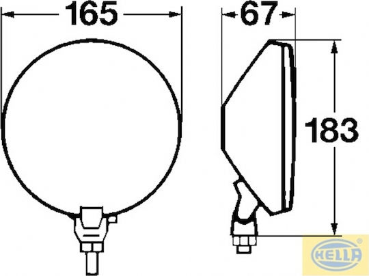 Hella Roundς Headlights Car Universal with White Lighting 1pcs