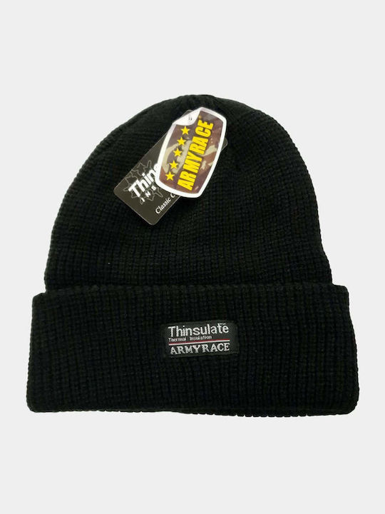 Army Race Thinsulate 202 Knitted Beanie Cap Black