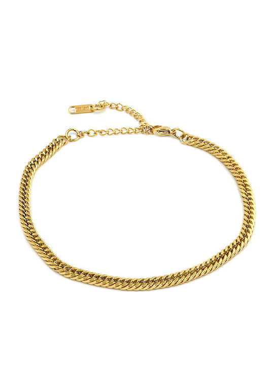 Ankle bracelet in stainless steel with Cuban chain Awear Stana Gold