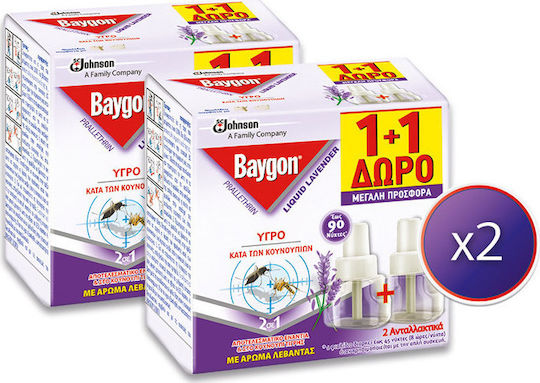 Baygon Ανταλλακτικό Υγρό για Κουνούπια 27ml 4τμχ