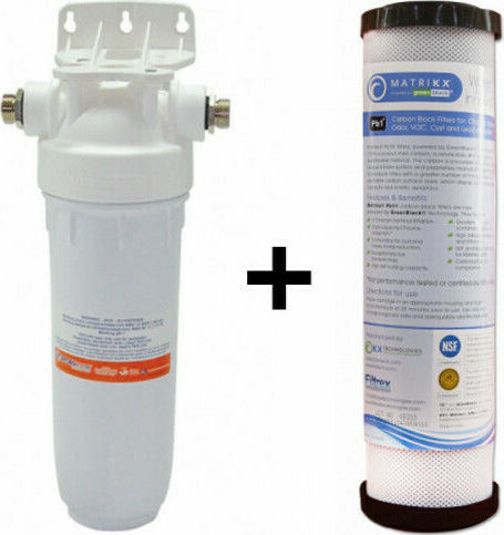 Atlas Filtri Dp Water Filtration System Single Under Sink Micron ½" with Replacement Filter Matrikx PB1 0.5μm
