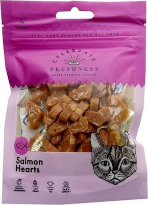 Celebrate Freshness Bites Cats Salmon Heart Snack Treats with Salmon for Adult Cats 50gr 84082