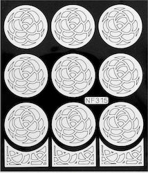 UpLac Stencil Holo 315 Briefmarken für Nägel in Silber Farbe