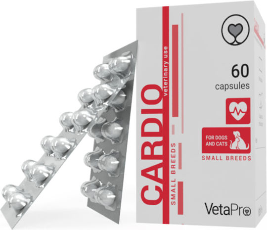 Vetapro Cardio Small Breed Συμπλήρωμα Διατροφής Σκύλου σε Δισκία 60 tabs για Καρδιακές Παθήσεις