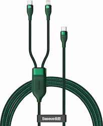 Baseus Flash Series Braided USB to Lightning / Type-C 1.2m 5A Cable Green (CA1T2-F06)