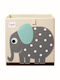 3 Sprouts Kids Fabric Foldable Toy Storage Bakset Elephant Gray 33x33x33cm