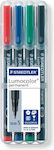 Staedtler Lumocolor 313 S Markere de Proiectare 0.4mm Multicolor 4buc