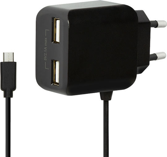 LogiLink Charger with Integrated Cable micro USB Blacks (PA0157)