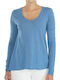 American Vintage Winter Women's Blouse Long Sleeve Light Blue