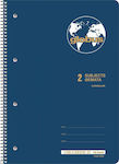 Globus Spiral Notebook Ruled A4 100 Sheets 2 Subjects G200 Blue 1pcs